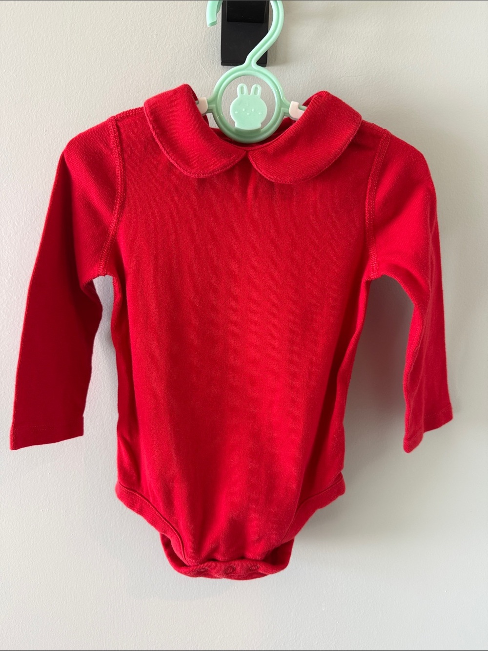 Hanna Andersson Red Long-Sleeve Peter Pan Collar One-Piece 18-24M (80cm)